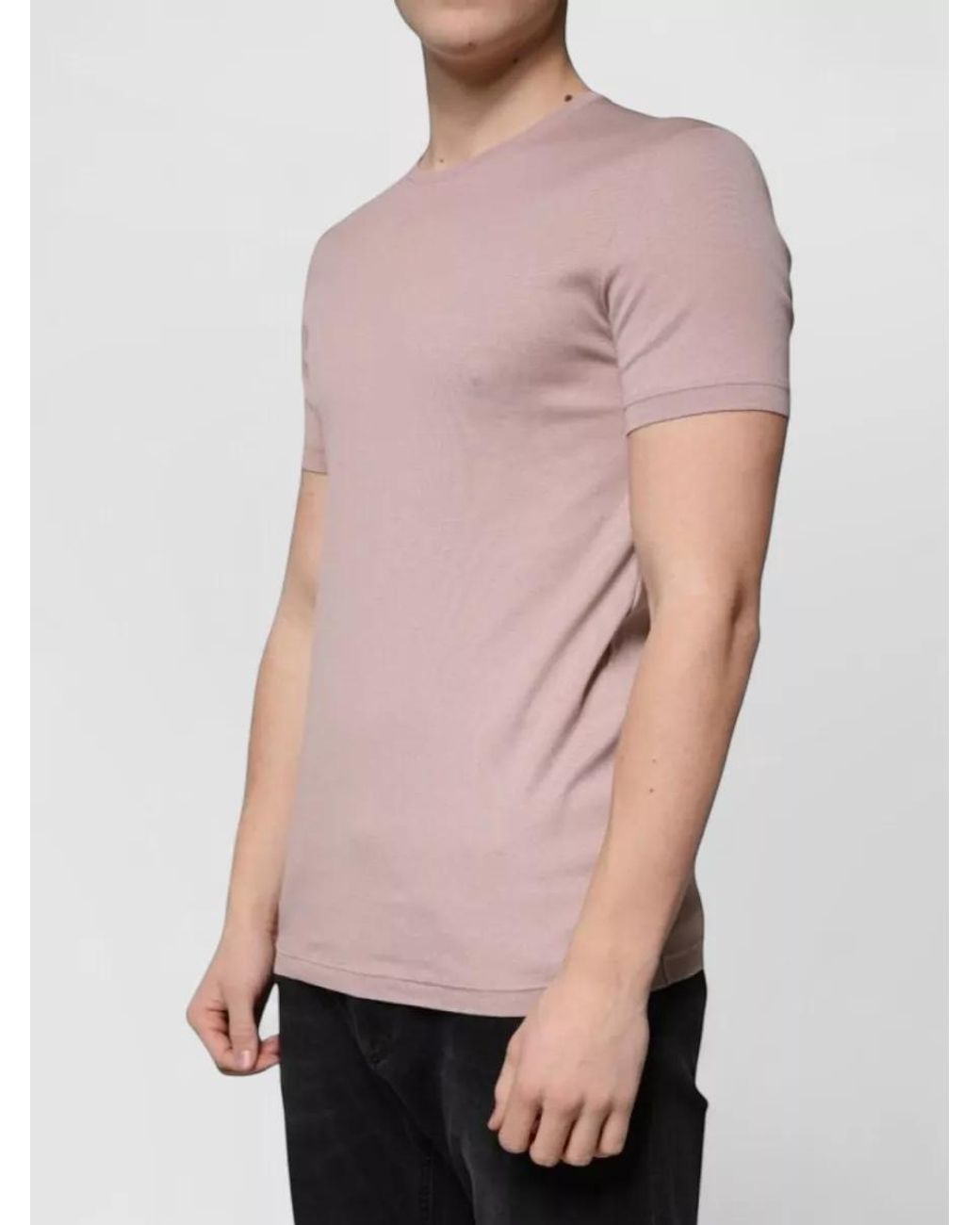 Dolce & Gabbana Pink Ribbed Slim-Fit Cotton T-Shirt for men