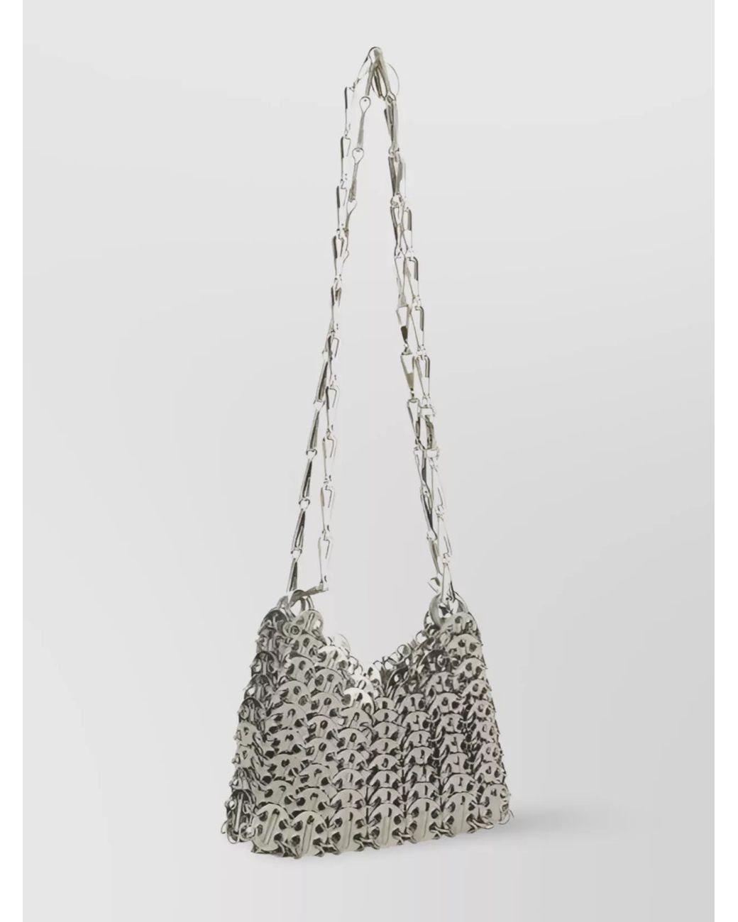Rabanne White 1969 Chain Mail Nano Metal Shoulder Bag