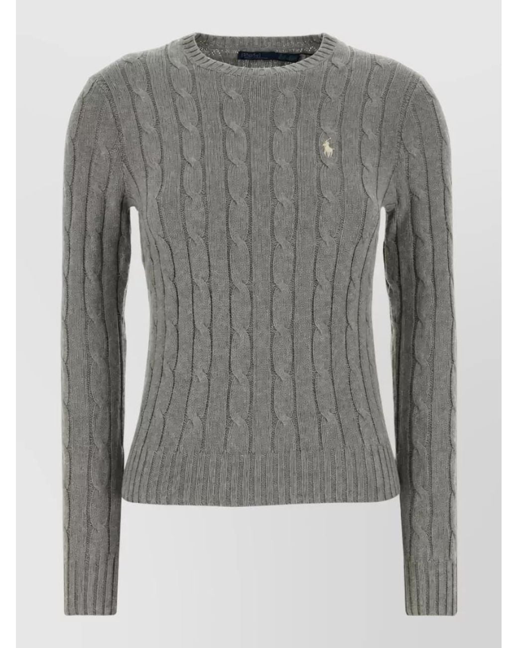 Polo Ralph Lauren Gray Cotton Cable Knit Sweater