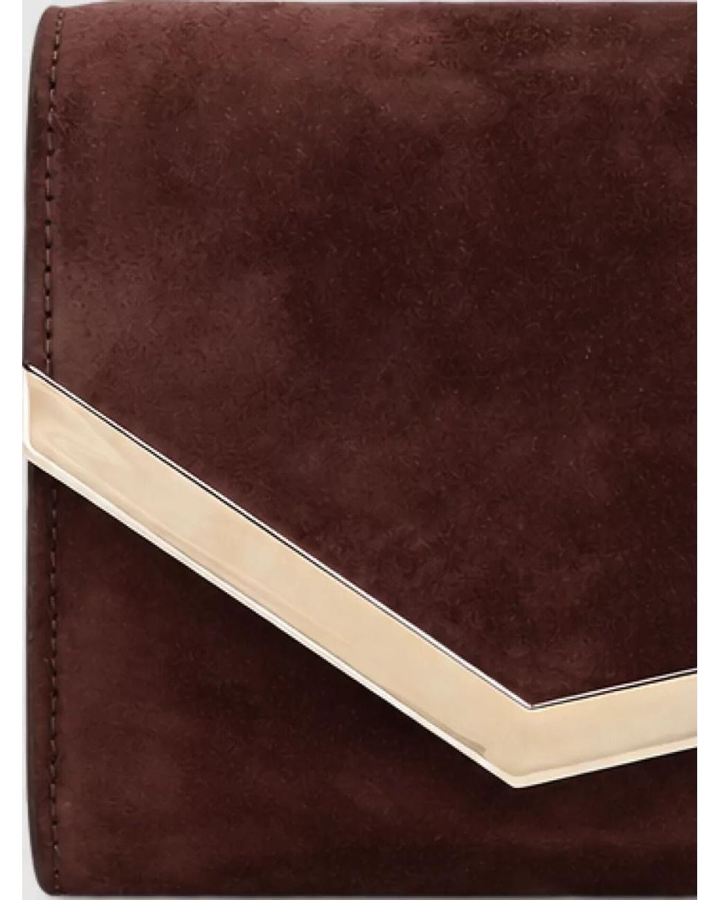 Jimmy Choo Brown Emmie Suede Clutch Bag