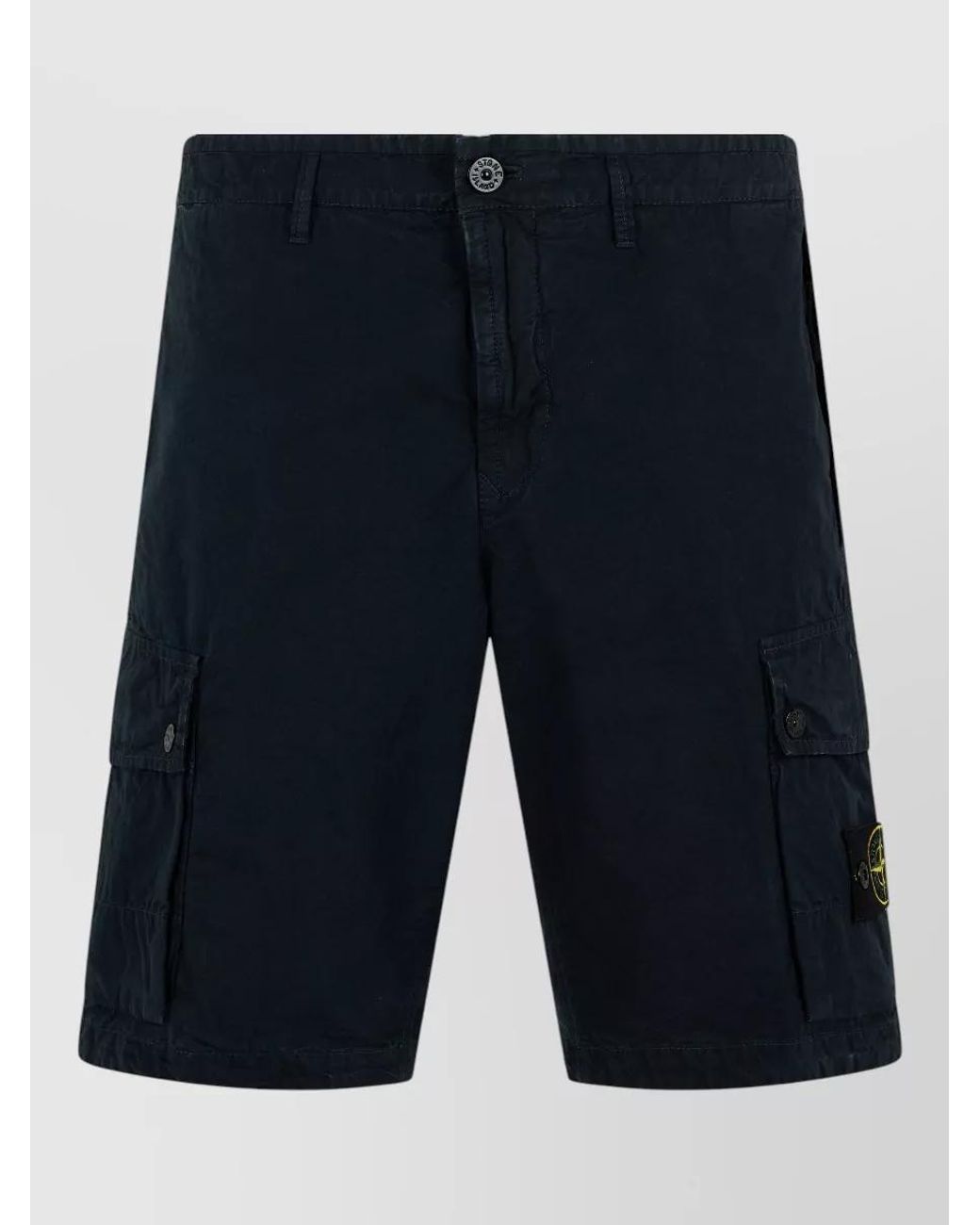 Stone Island Blue Cotton Knee-Length Cargo Shorts for men