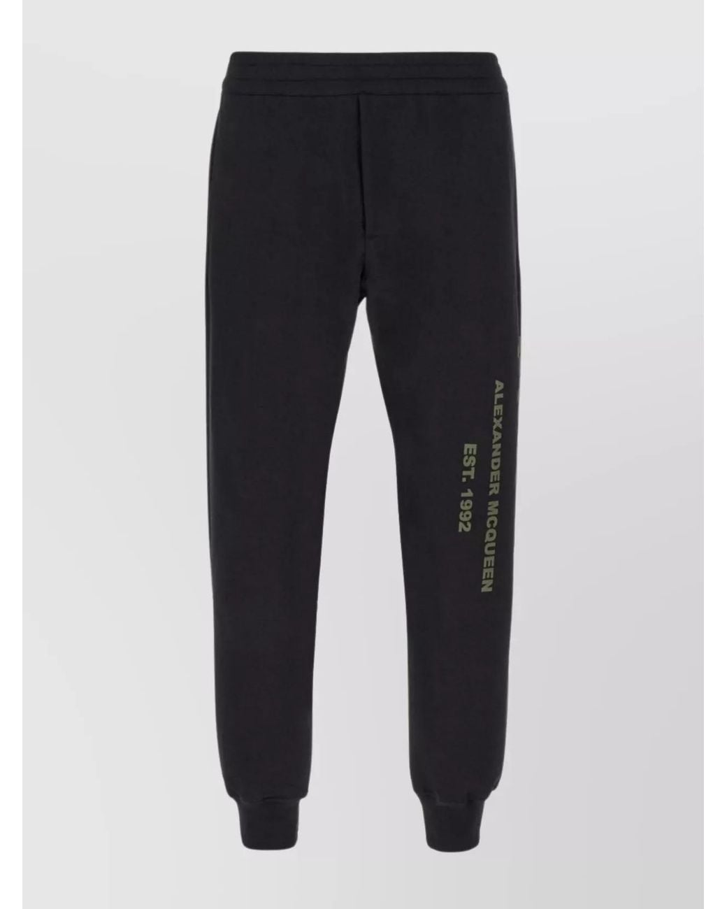 McQueen Blue Logo Print Tapered Track Pants for men
