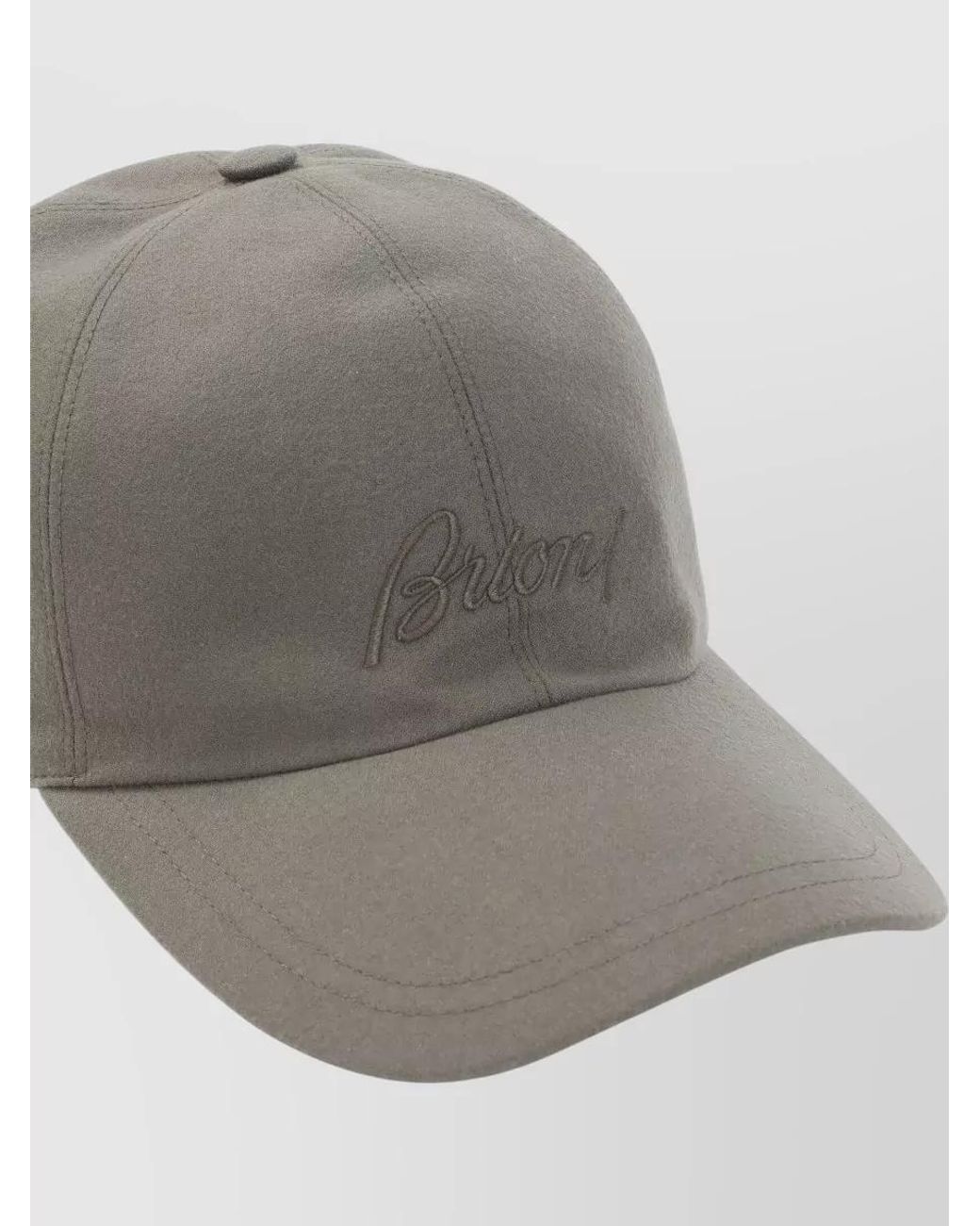 Brioni Gray Cashmere Baseball Cap for men