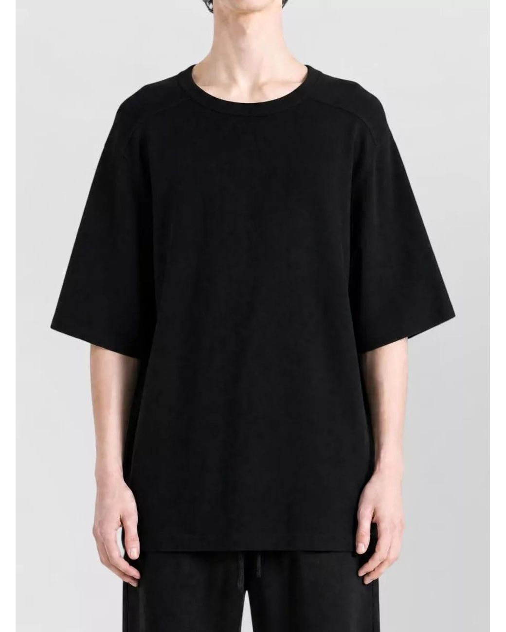 Rick Owens Black Cotton Crew Neck T-Shirt for men