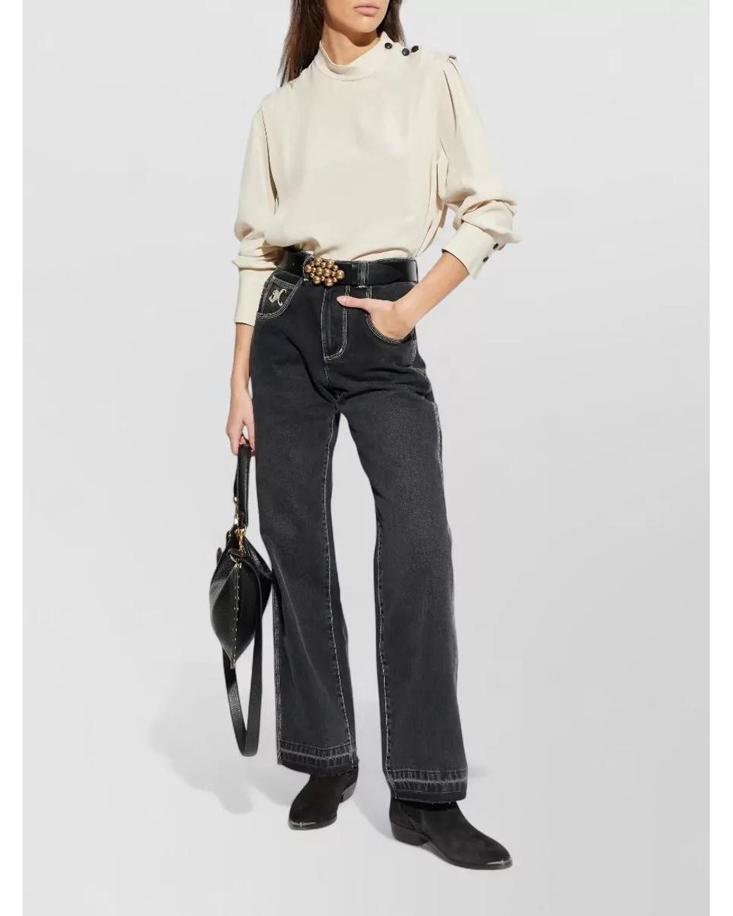 Isabel Marant Gray Cotton Straight Trousers