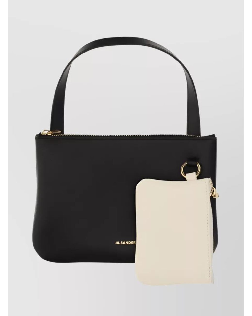 Jil Sander Black Logo-Printed Leather Shoulder Bag