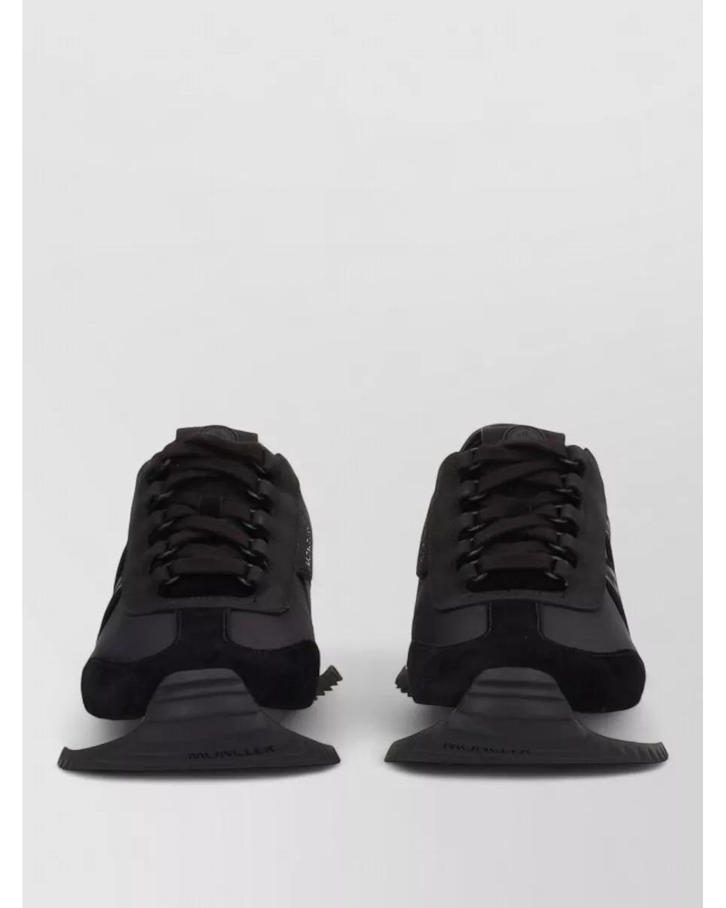 Moncler Black Leather Low-Top Sneakers