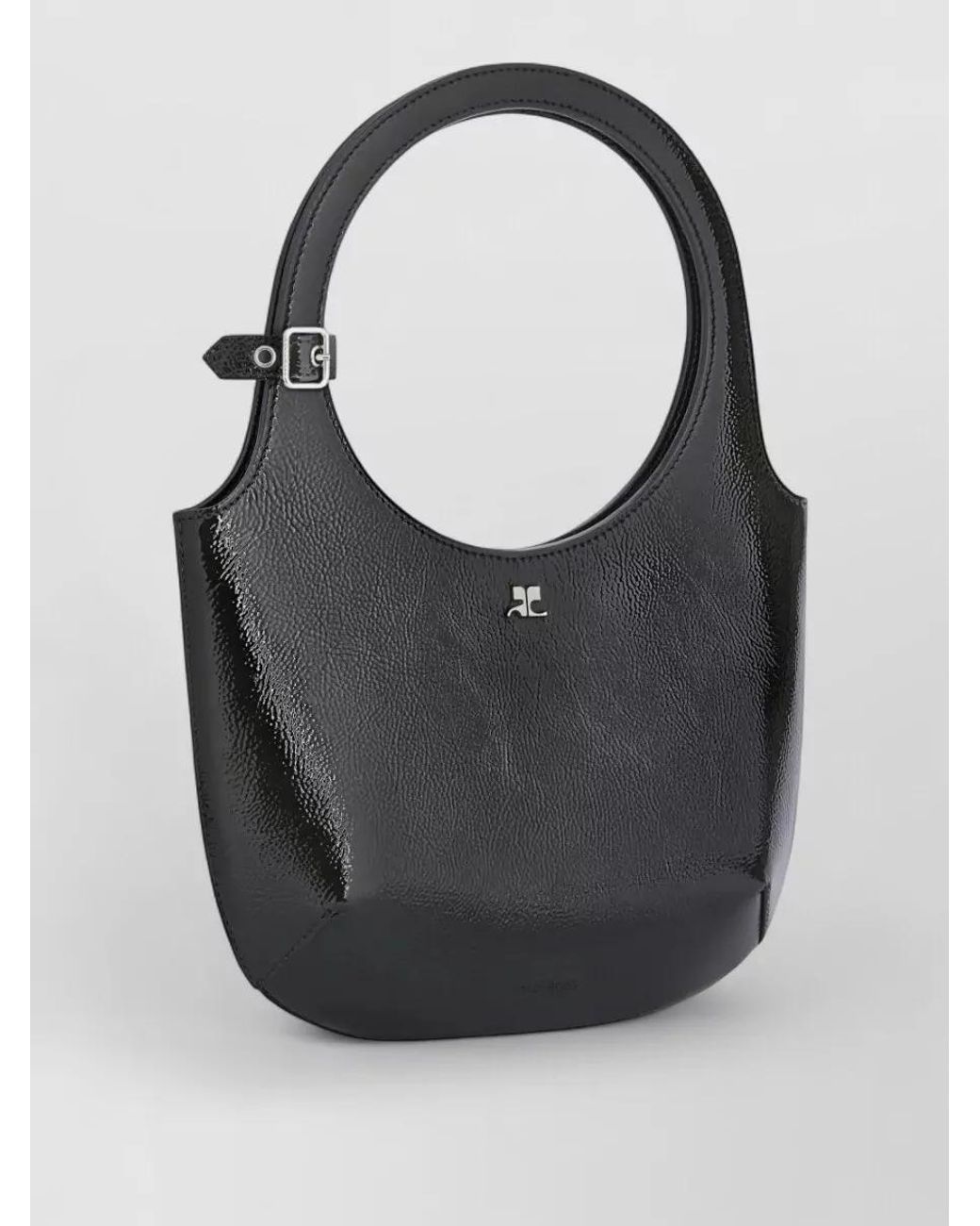 Courreges Black Leather Shoulder Bag