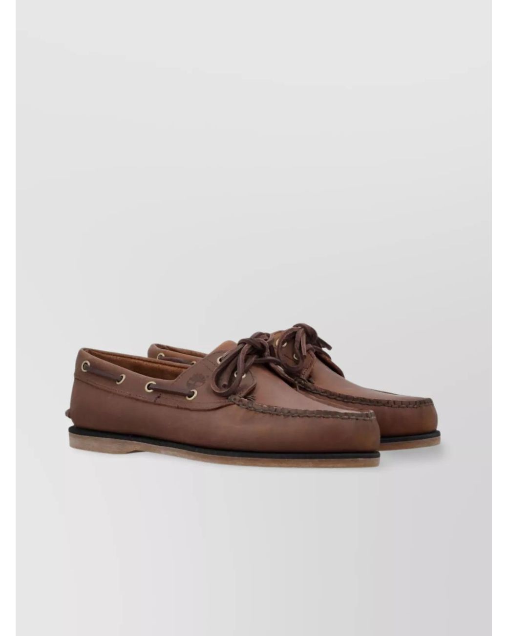 Timberland Brown Boat Shoes Eyelet Detailing for men