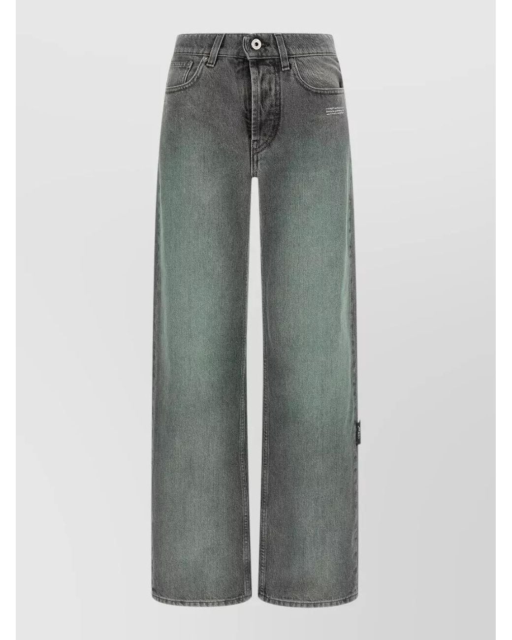 Off-White c/o Virgil Abloh Gray Denim Spray Susy Straight-Leg Jeans