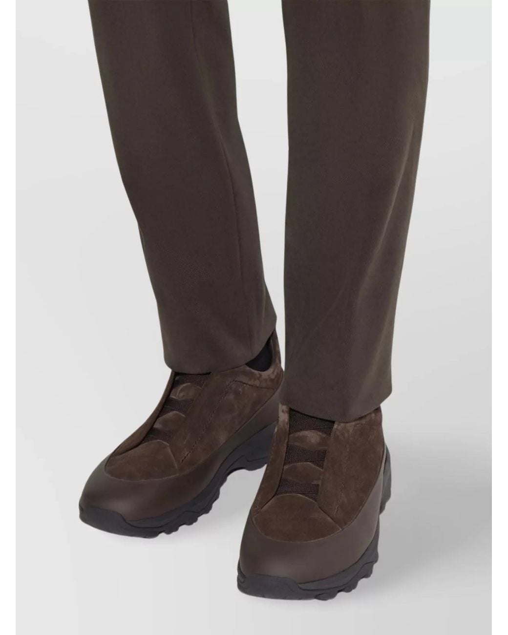 Zegna Brown Triple Stitch Monte Sneaker for men