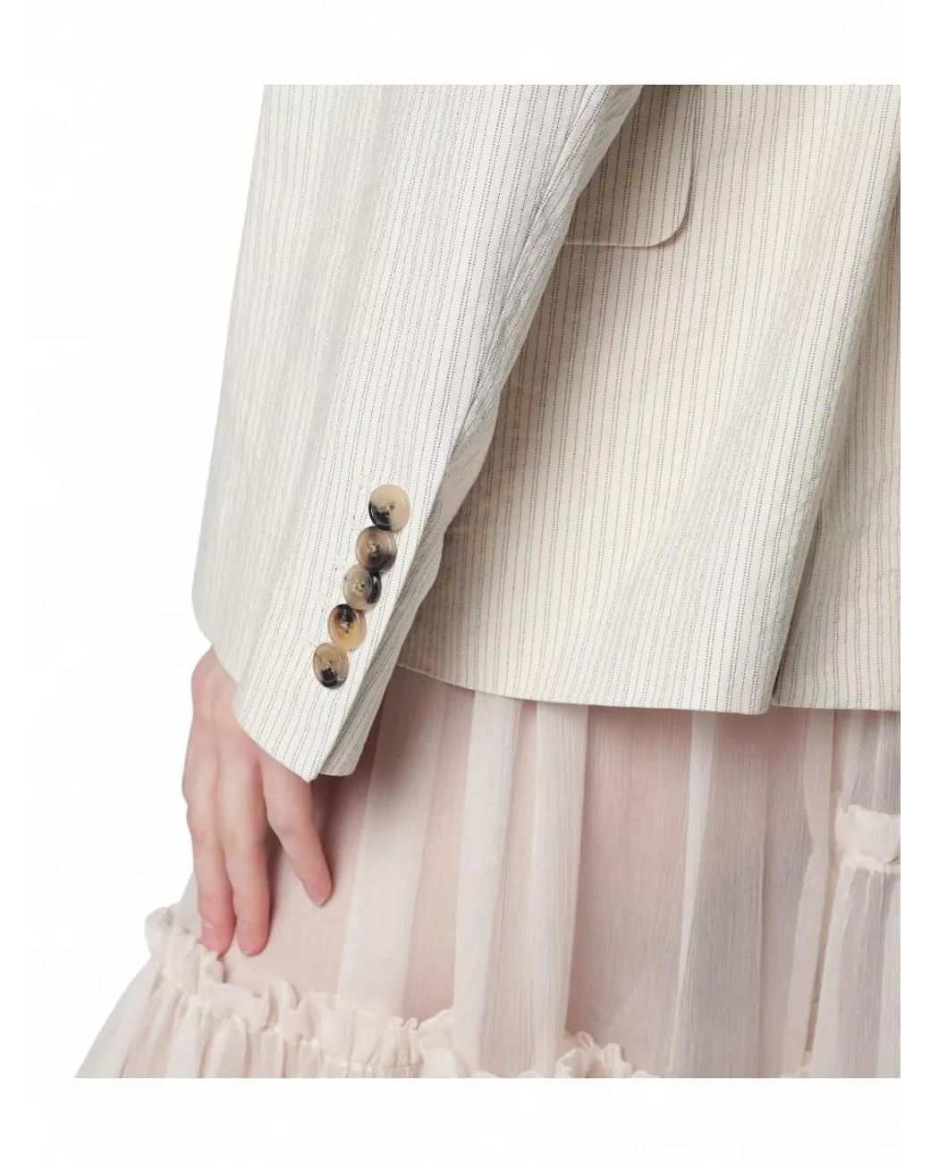 Dries Van Noten Natural Cotton Oversized Double-Breasted Coat