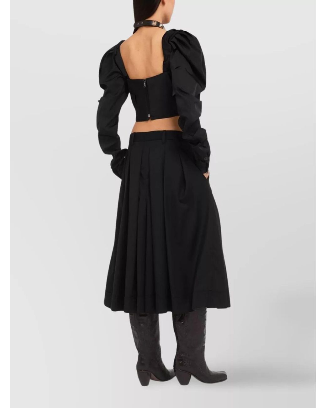 Vivienne Westwood Black Virgin Wool Mid-Rise Wide-Leg Culottes