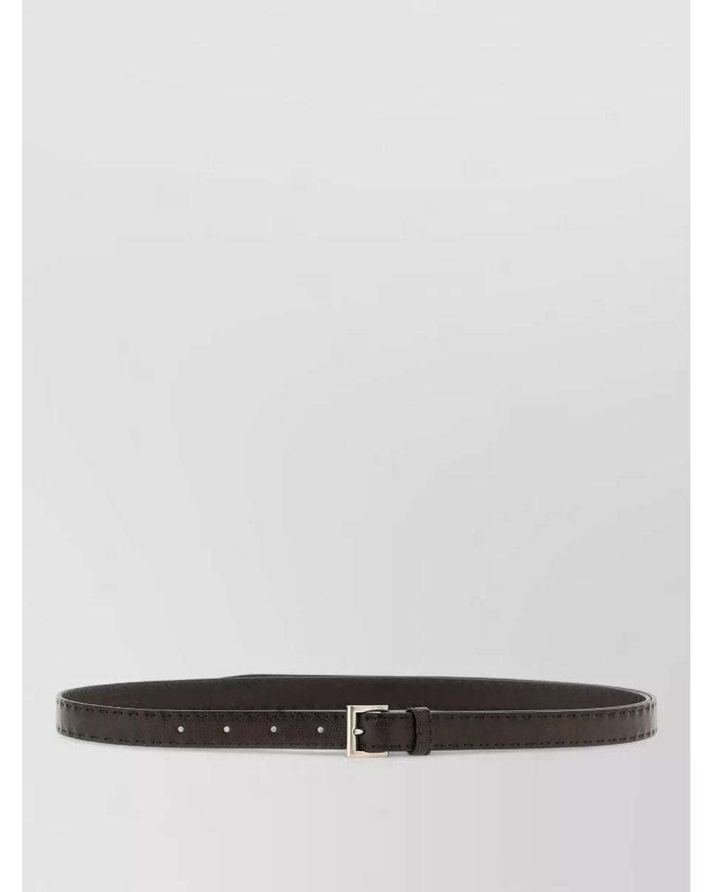 Prada White Leather Slim Belt