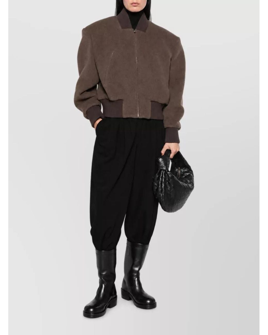 Seafarer Brown Silk Oversized Coat