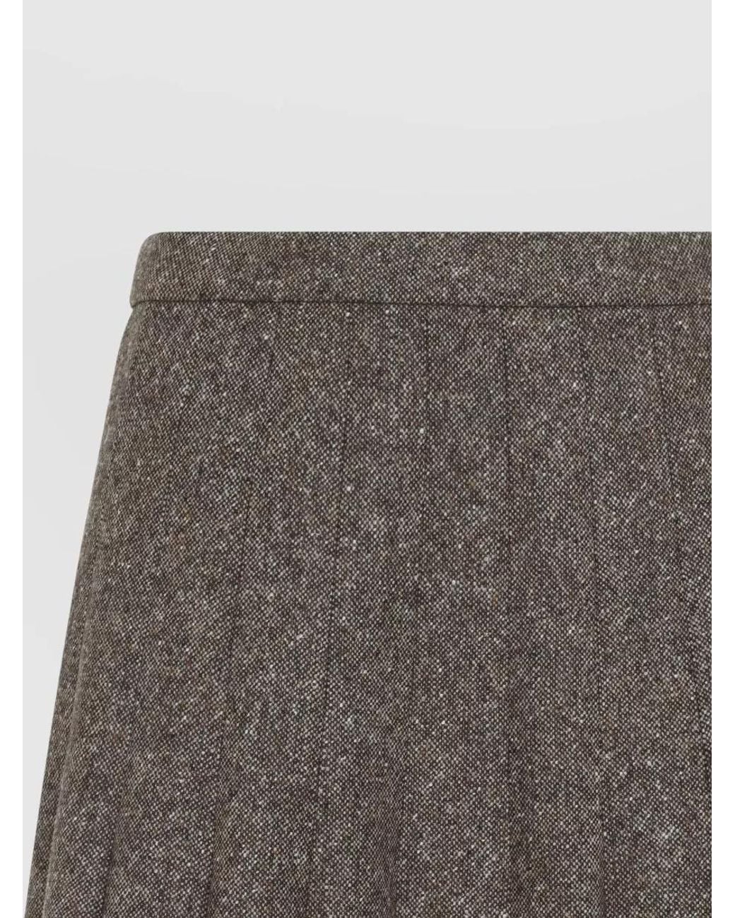 Brunello Cucinelli Gray Donegal Skirt