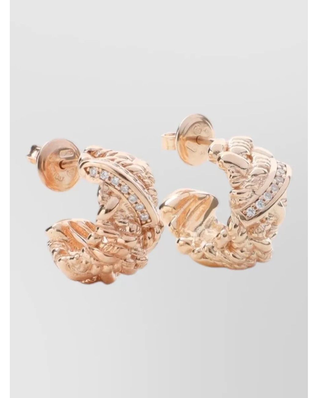 Bottega Veneta Natural Crystal-Embellished Hoop Earrings
