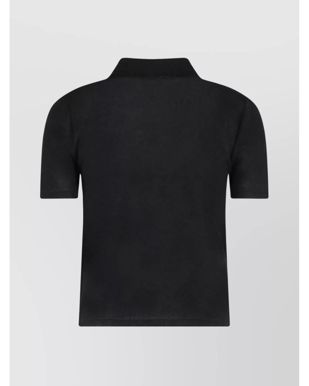Moncler Black Ribbed Knit Polo Top