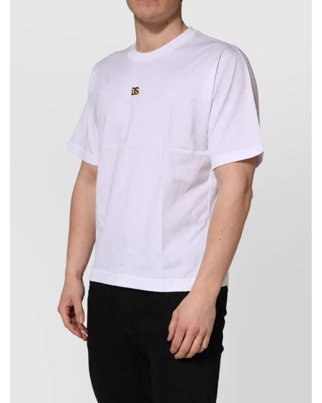 Dolce & Gabbana White Cotton Short-Sleeve T-Shirt for men