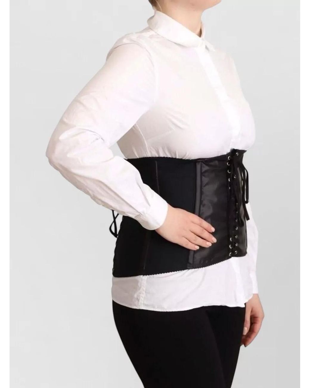 Dolce & Gabbana White Stretch Corset Top