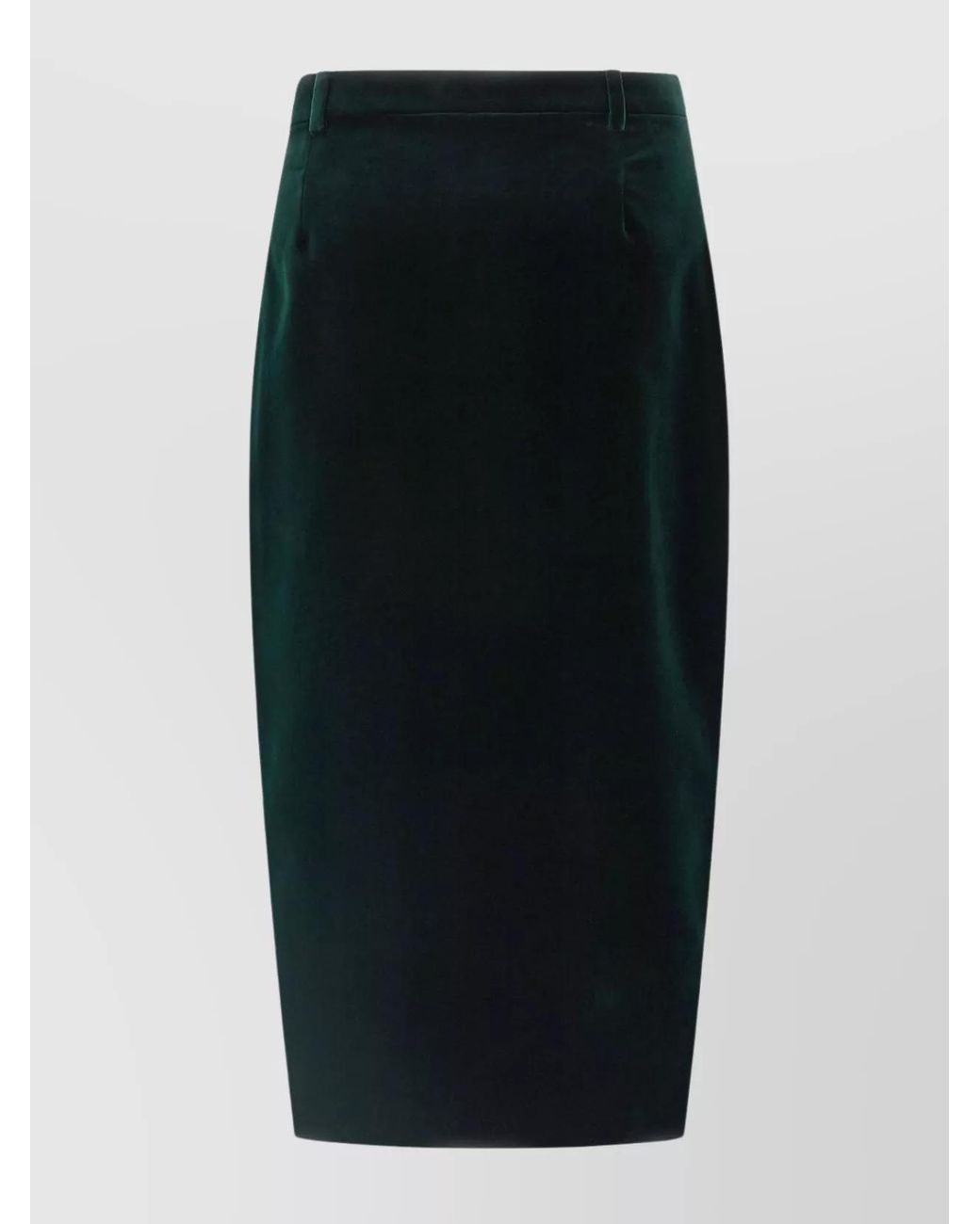 Saint Laurent Black Cotton Velvet Wrap Midi Pencil Skirt