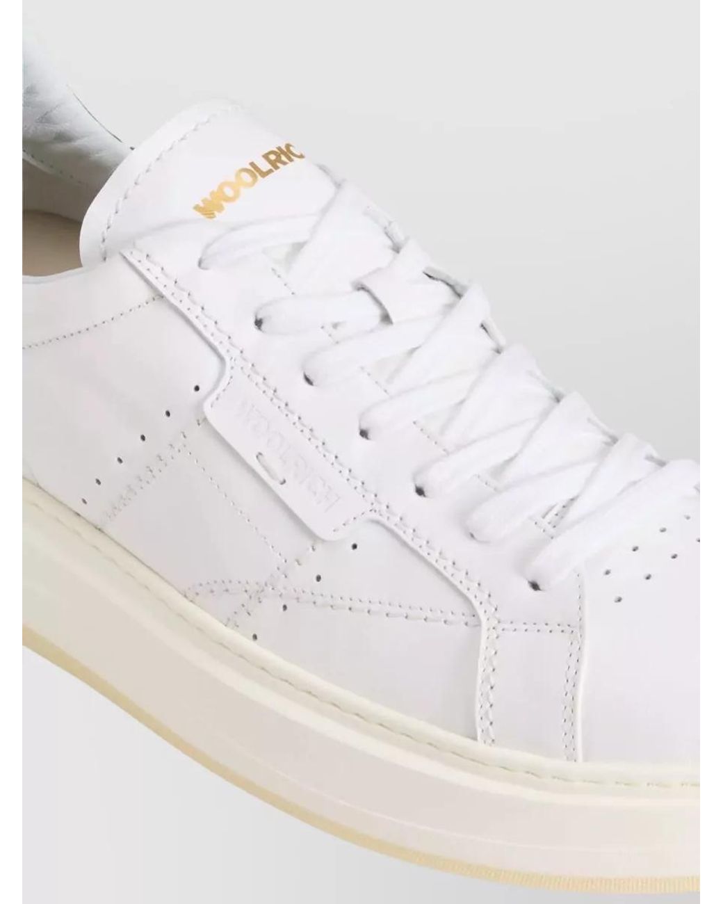 Woolrich White Leather Low-Top Sneakers for men