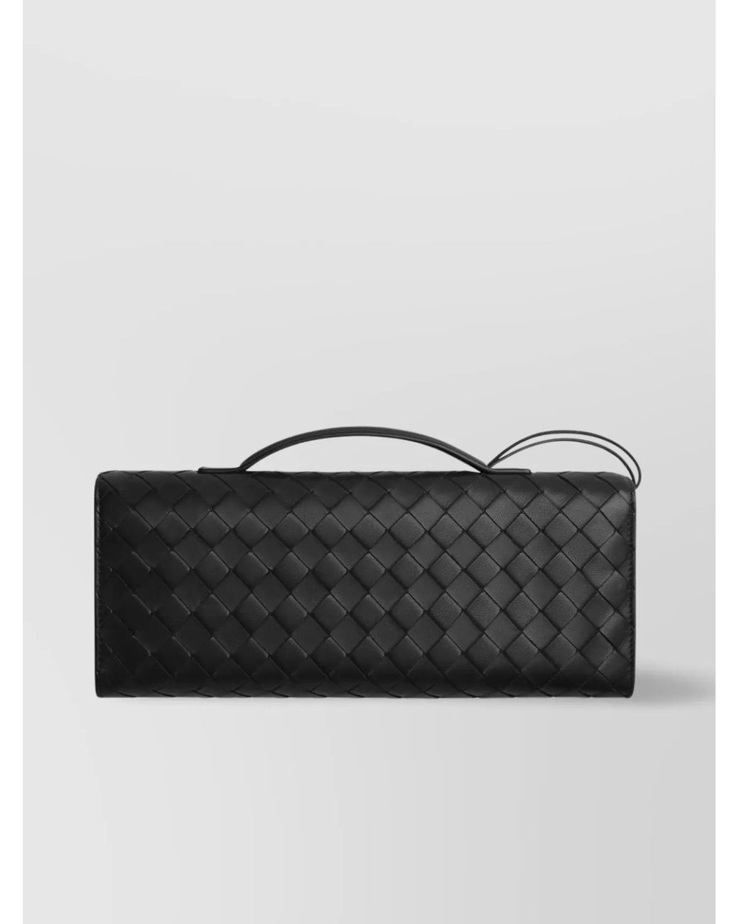 Bottega Veneta Black Andiamo Long Lamb Leather Clutch Bag