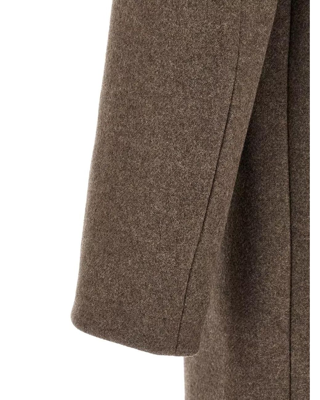 Dries Van Noten Brown Wool Single-Breasted Coat for men