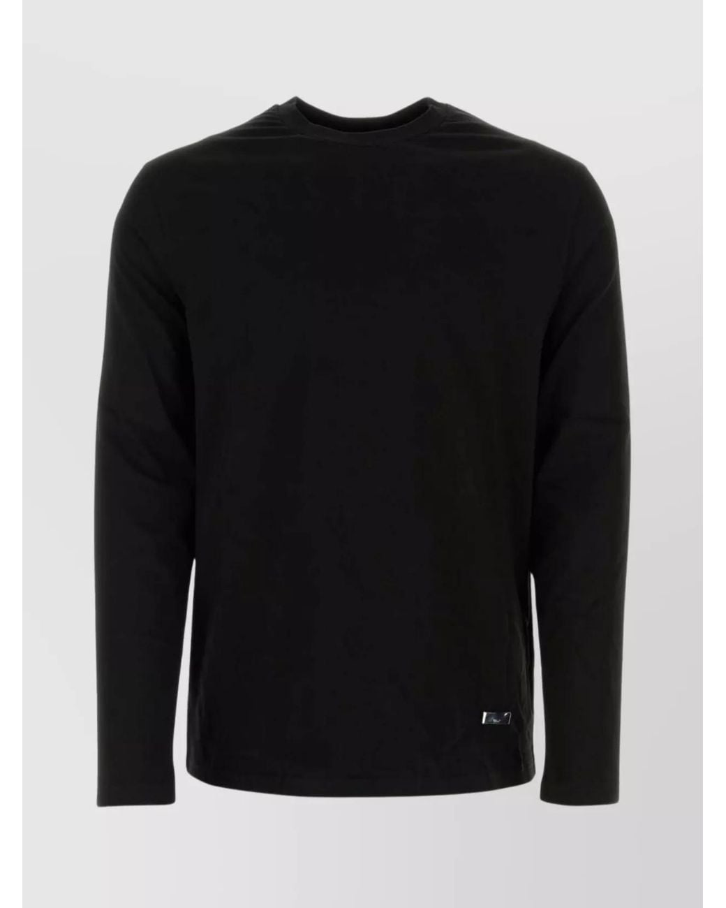 Jil Sander Black Cotton Ribbed Crew-Neck T-Shirt for men