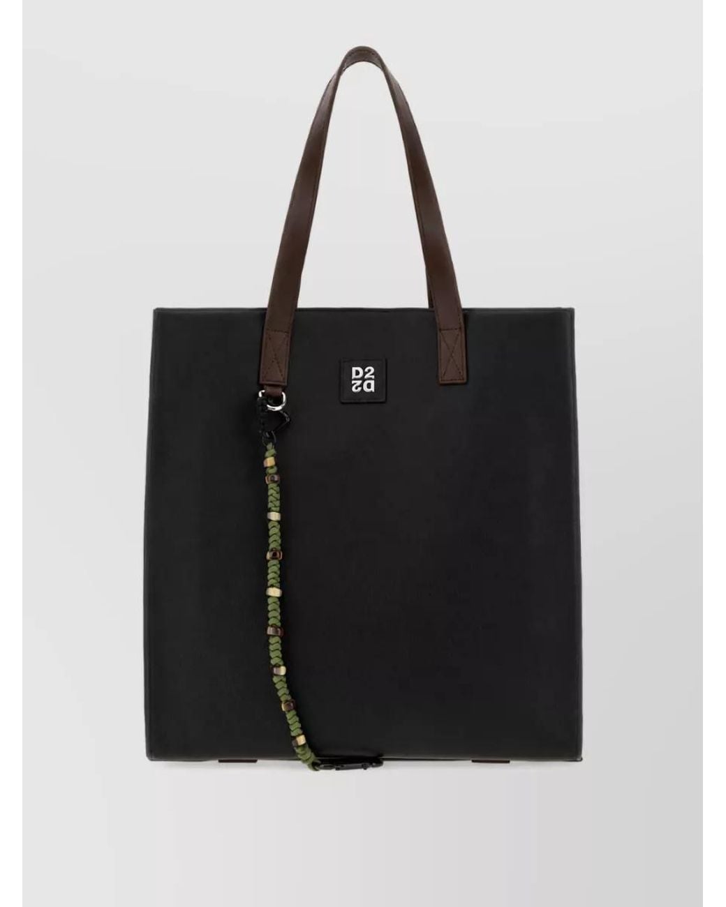 DSquared² Black Leather Tote Bag for men