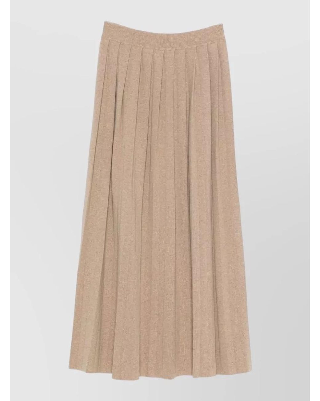 Lisa Yang Natural Cashmere High-Rise Midi Pleated Skirt