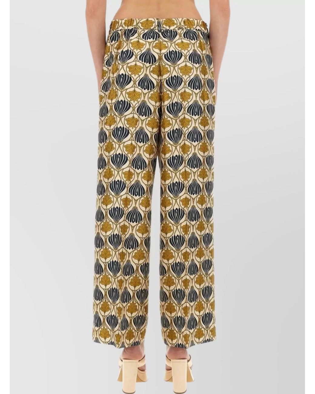 Max Mara Multicolor Silk Wide-Leg Trousers