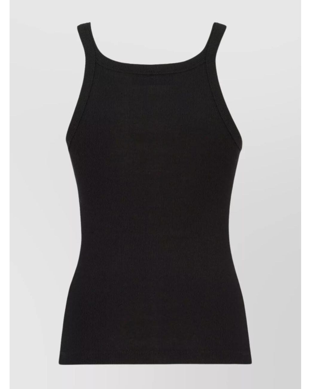 Fendi Black Ribbed Slim-Fit Sleeveless Tank Top
