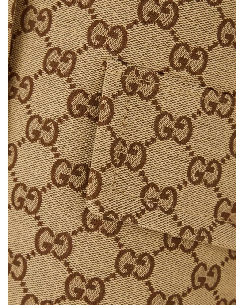 Gucci Natural Embroidered Cotton Blend Fitted Jacket