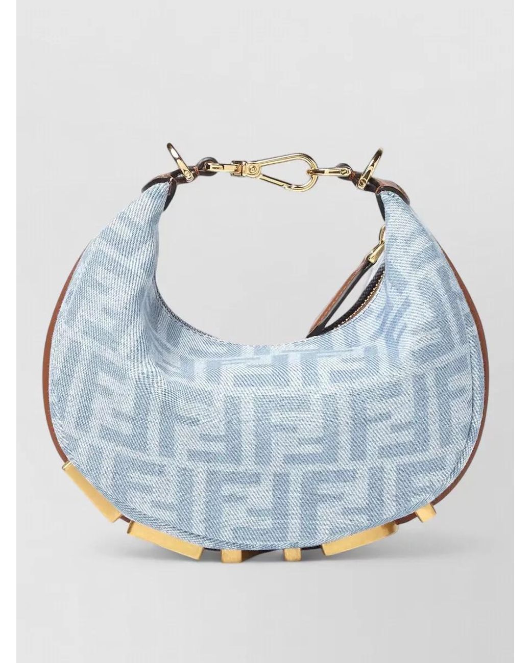 Fendi Blue Graphy Mini Denim Shoulder Bag