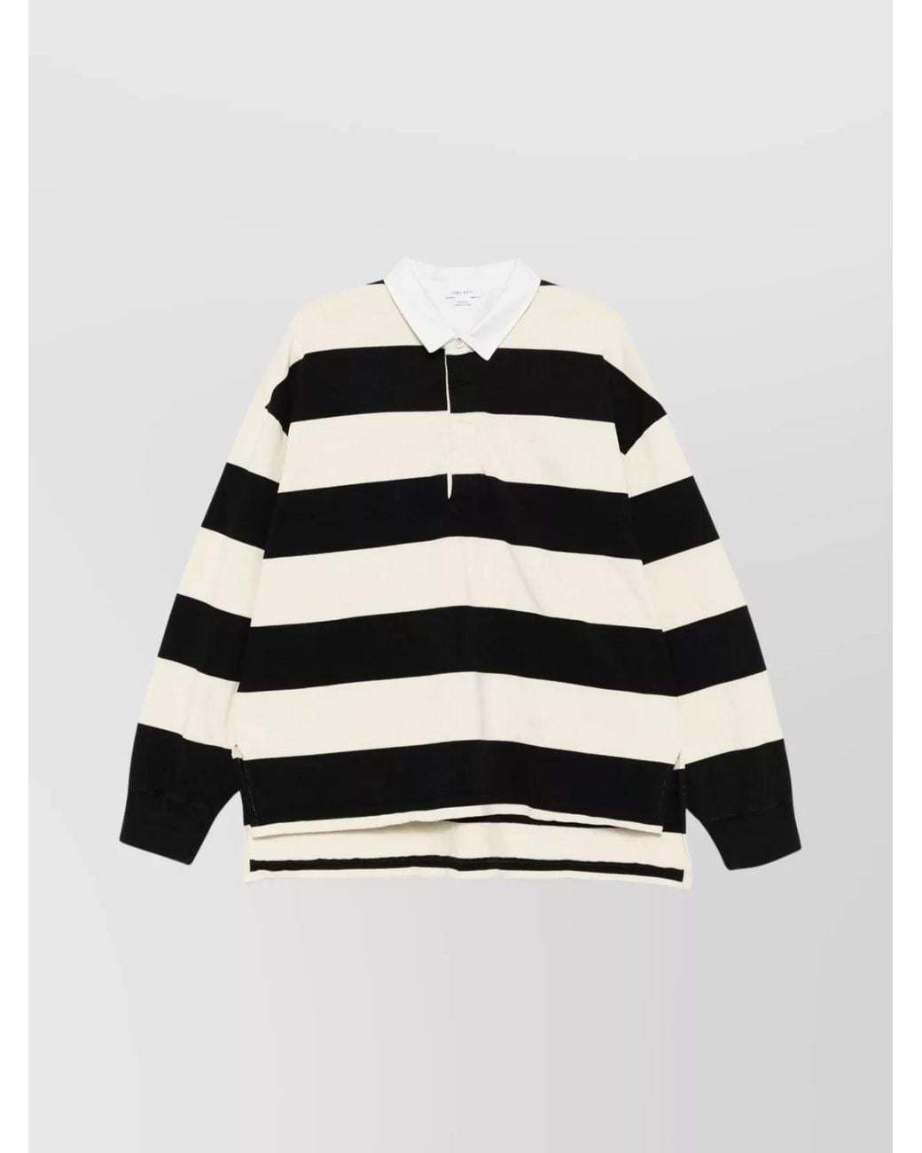 McQueen White Striped Oversized Cotton Polo Shirt for men