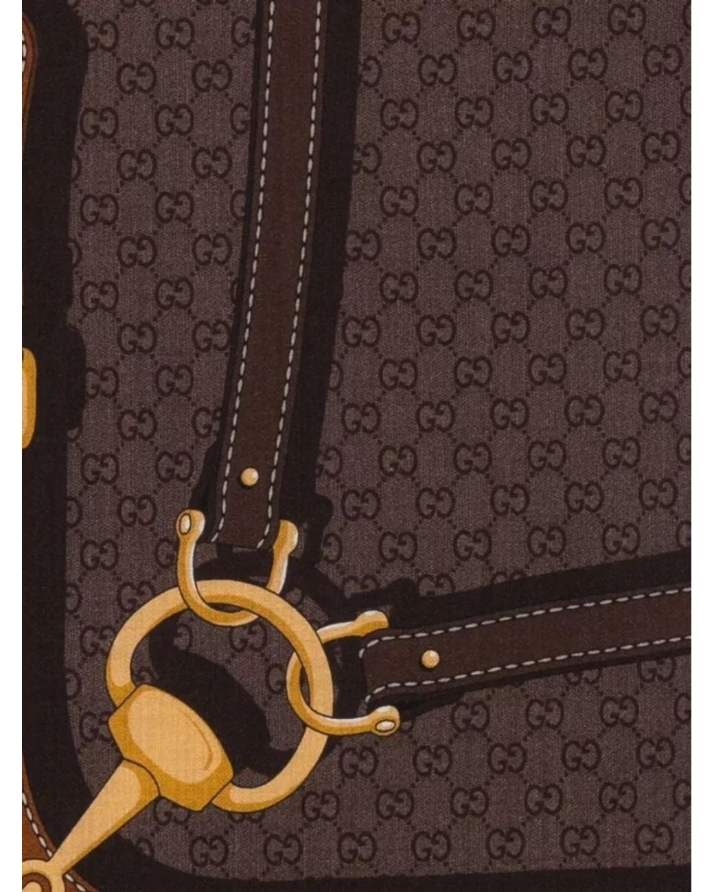 Gucci Brown Logo-Print Scarf