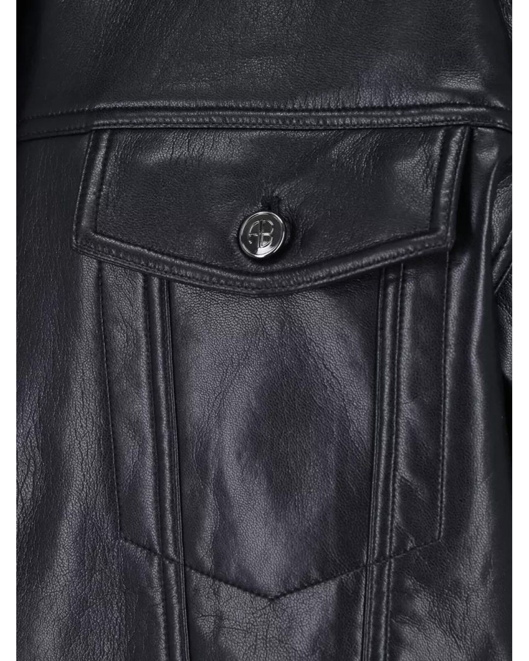 Anine Bing Black Leather Coat