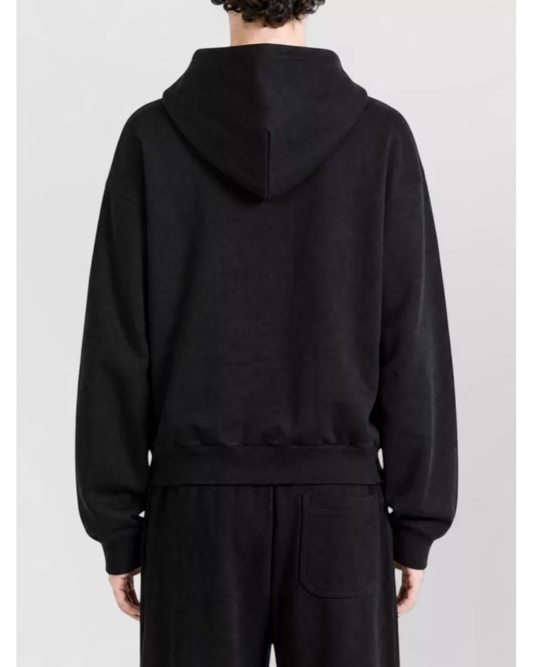 Balenciaga Black Cotton Oversized Zip Up Hoodie for men