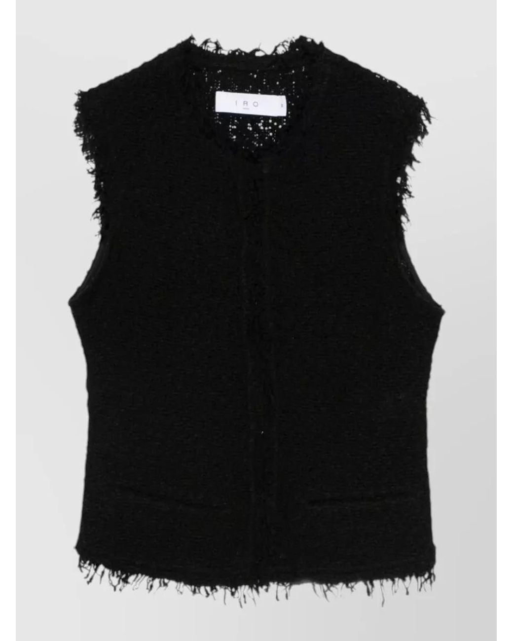IRO Black Cotton Sleeveless Crew Neck Vest