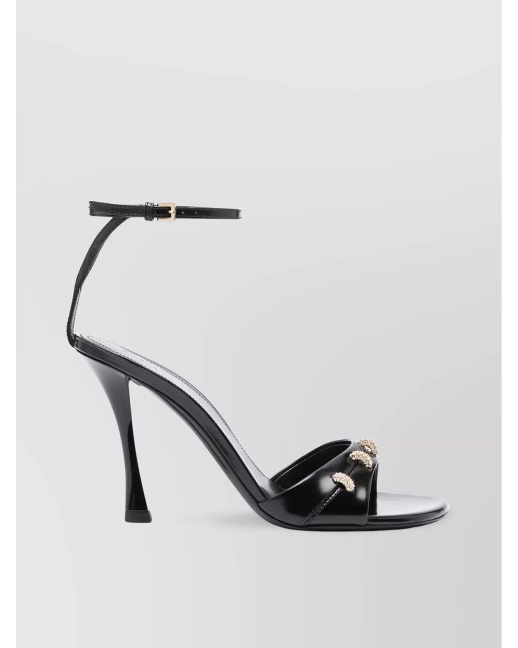 Givenchy Black Leather Crystal Embellished Sandals