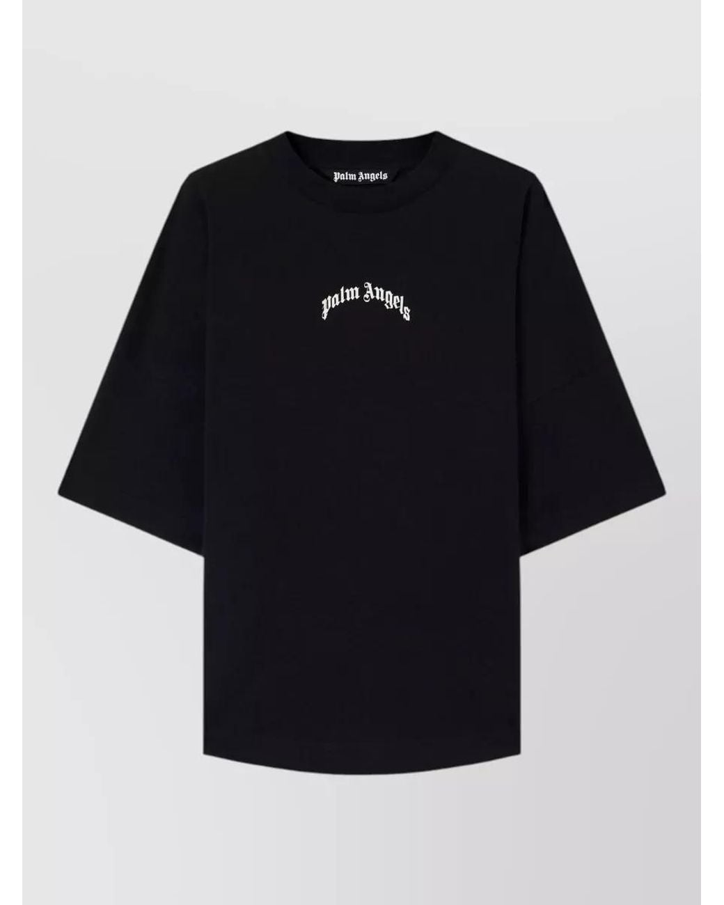 Palm Angels Black Logo Crew Neck T-Shirt Short Sleeves for men
