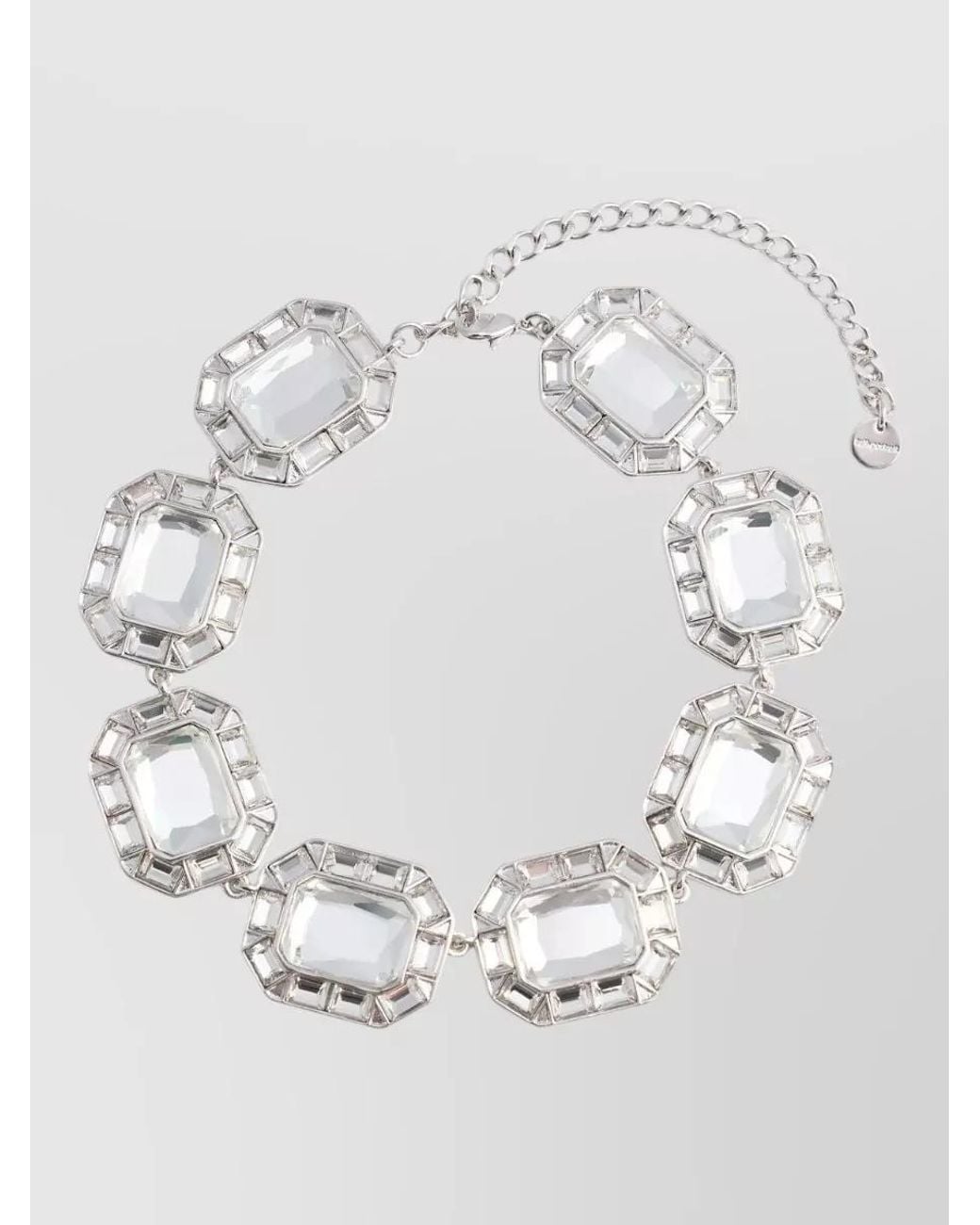 Self-Portrait Gray Crystal Necklace