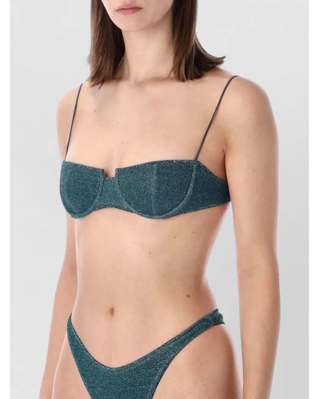 Oseree Blue Metallic Bikini