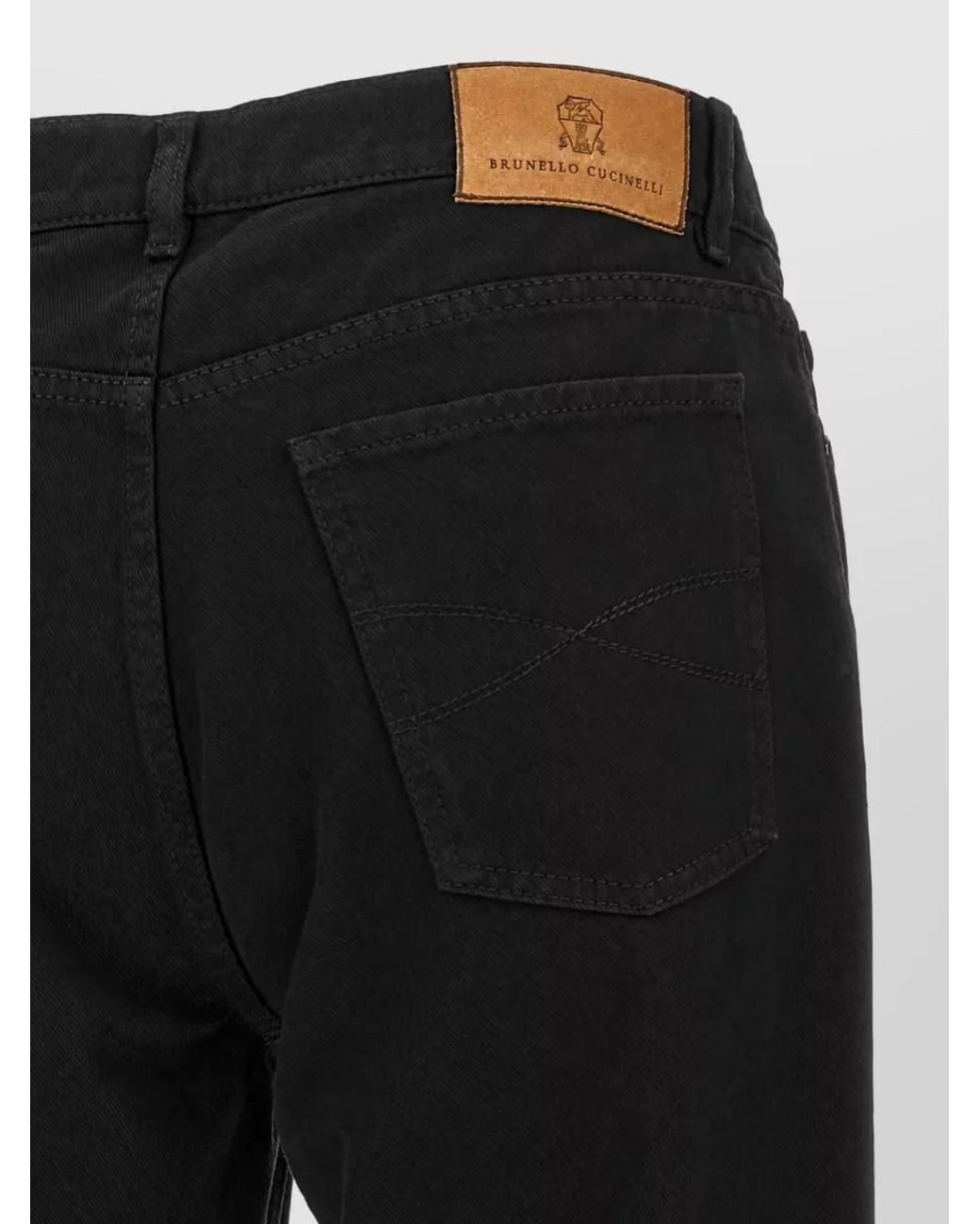 Brunello Cucinelli Black Denim High-Rise Straight-Leg Jeans for men