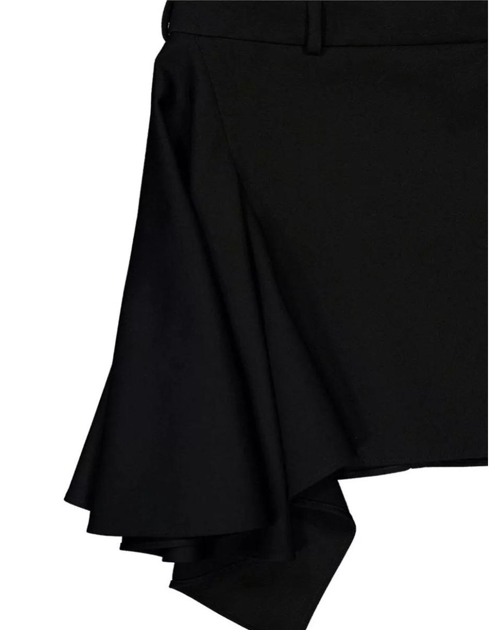 Givenchy Black Wool Draped Mini Skirt