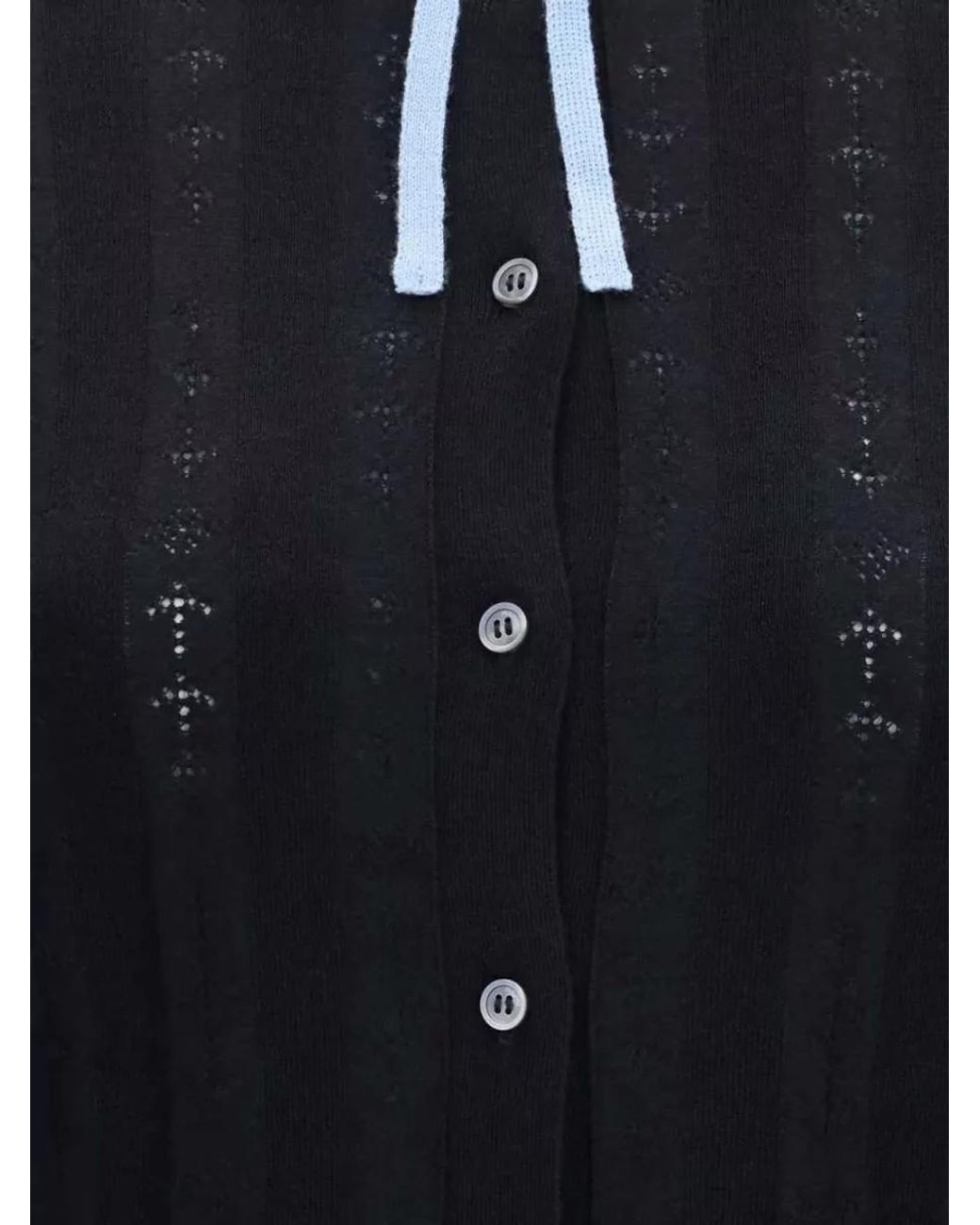 Marni Blue Silk Merino Wool Textured Knit Cardigan