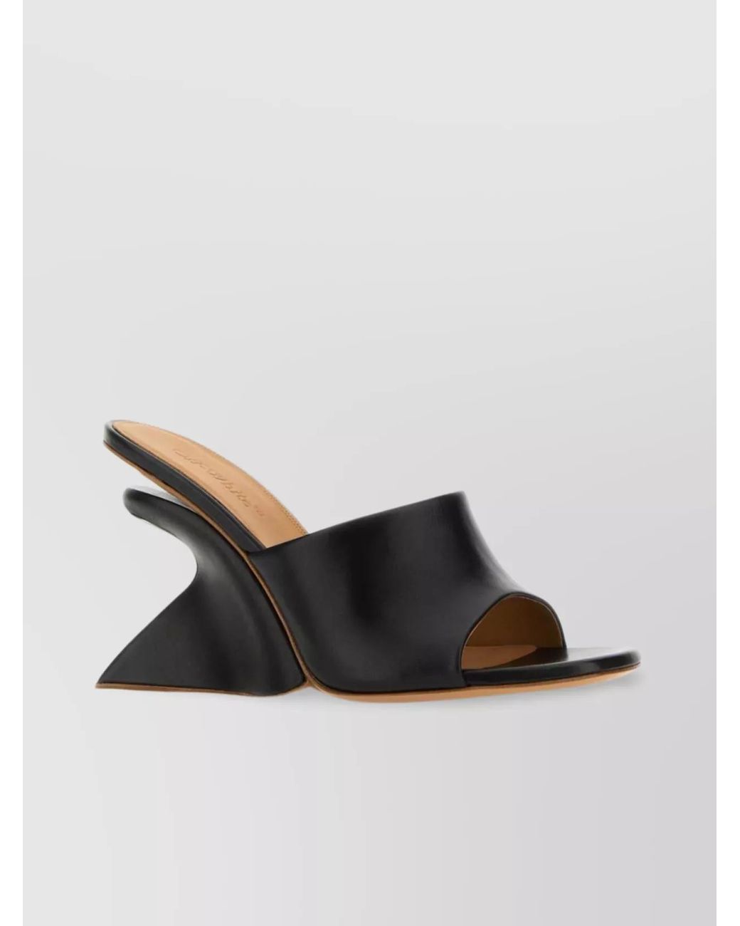 Off-White c/o Virgil Abloh Black Leather Wedge Mules