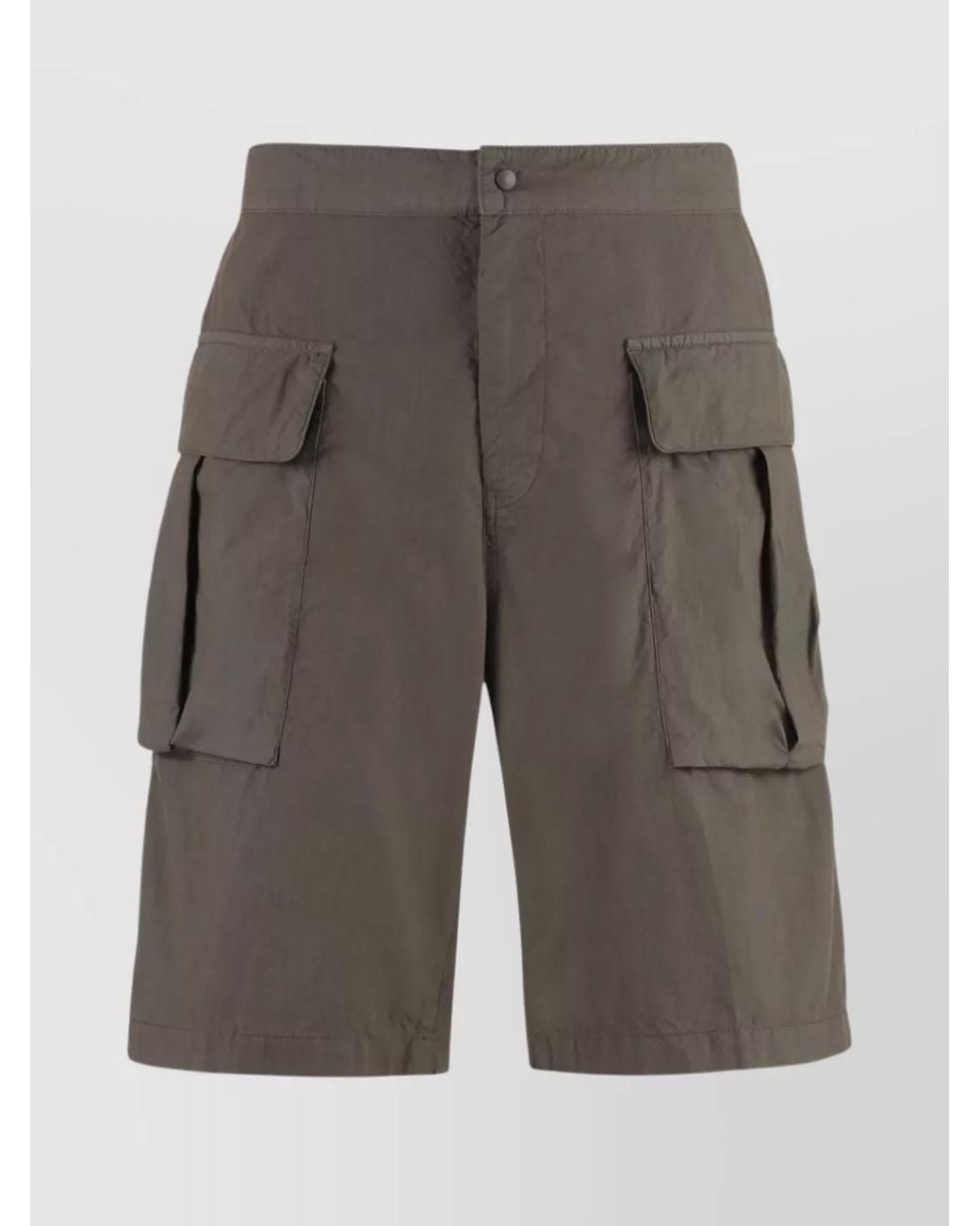 Aspesi Gray Cotton Cargo Bermuda Shorts for men