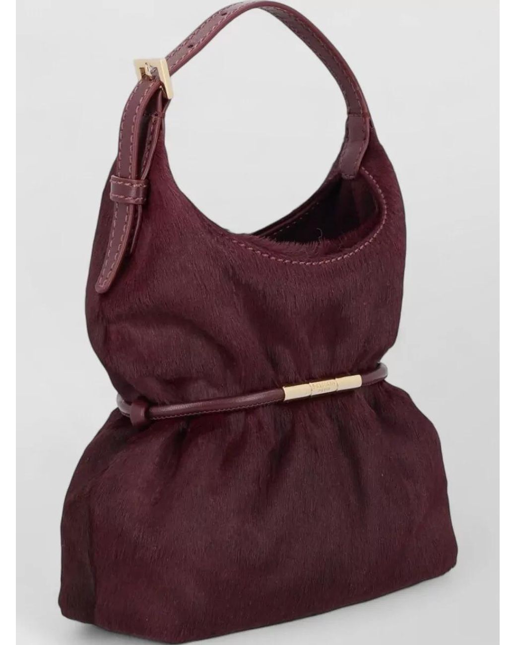 Balmain Purple Mini Leather Clutch Bag